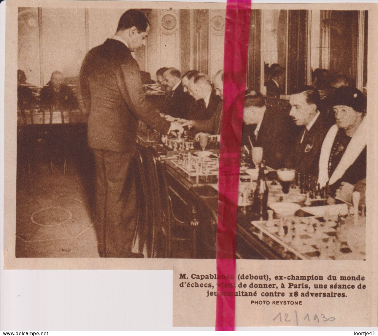Paris - M. Capablanca, Champion D' échecs - Orig. Knipsel Coupure Tijdschrift Magazine - 1930 - Ohne Zuordnung