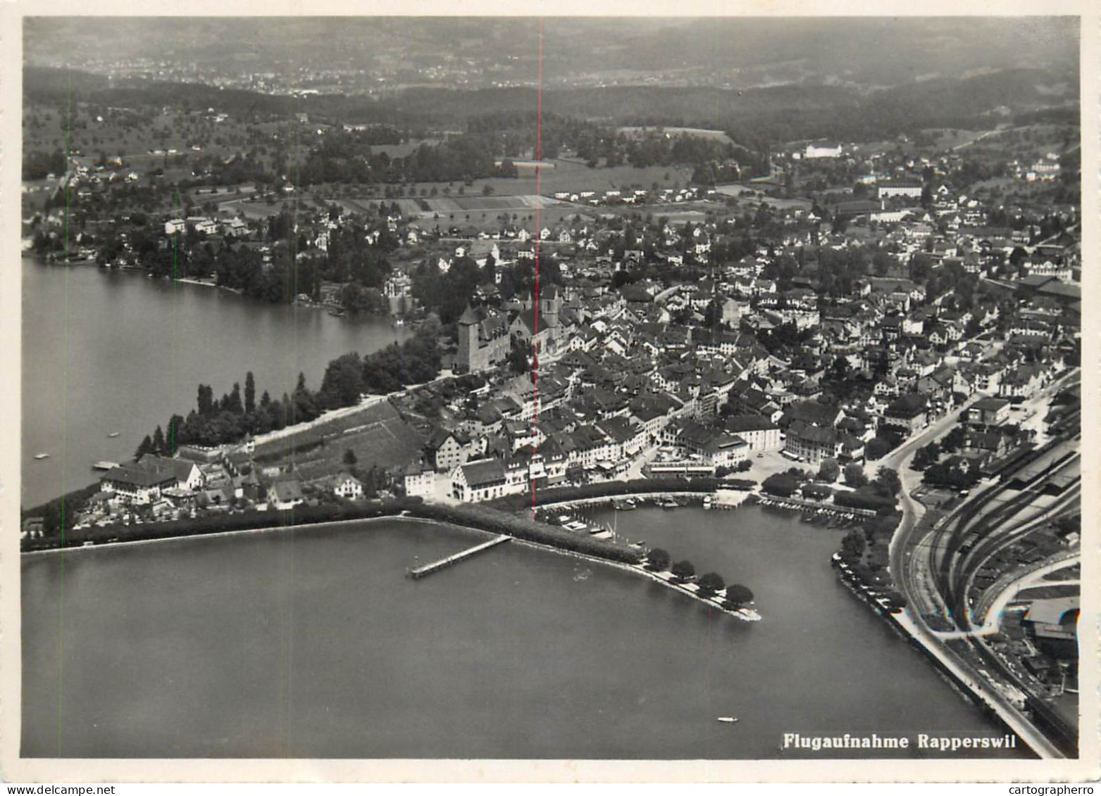 Postcard Switzerland Flugaufnahme Rapperswil Aerial - Altri & Non Classificati