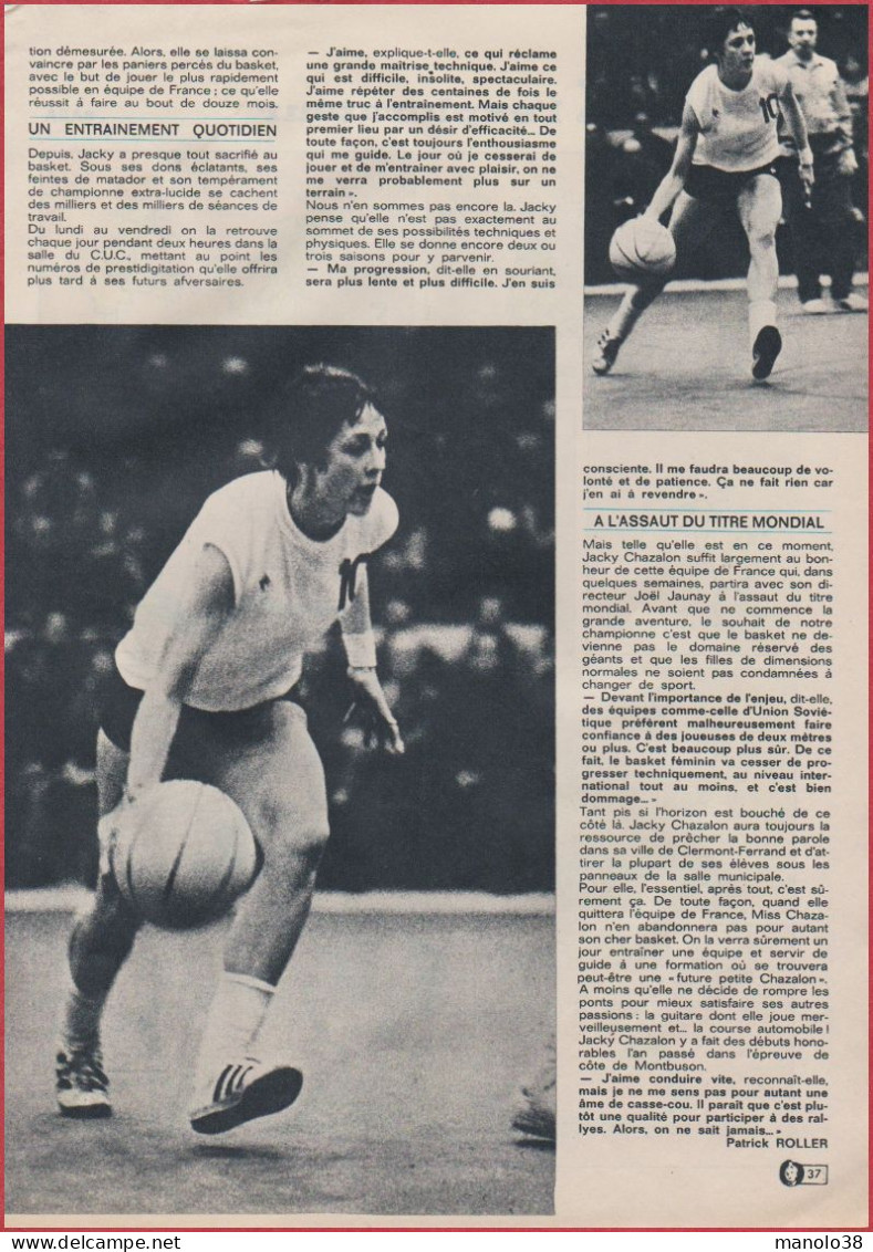 Jacky Chazalon. La Locomotive De L'équipe De France Féminine De Basket. Sport. Reportage. 1971. - Documents Historiques