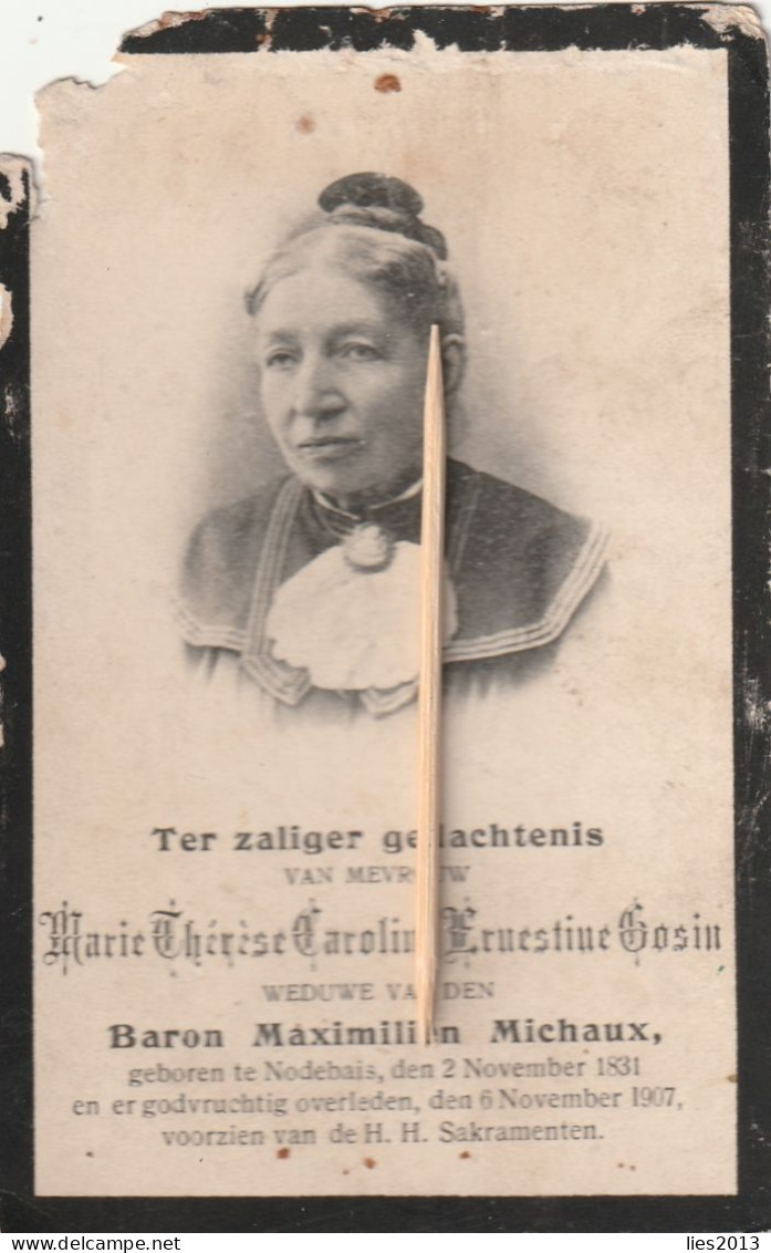 Marie-Thérèse Gosin Veuve Baron Michaux °Nodebais 1831 +Nodebais 1907 - Andachtsbilder