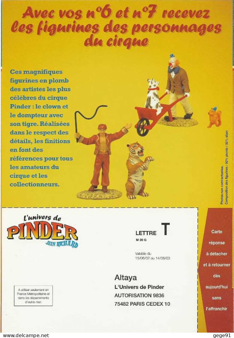 Carte Illustrée En Réponse Payée _ Le Cirque Pinder - Circo