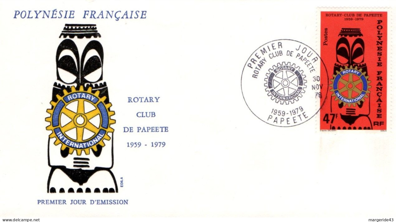 POLYNESIE FDC 1979 20 ANS ROTARY CLUB DE PAPEETE - FDC