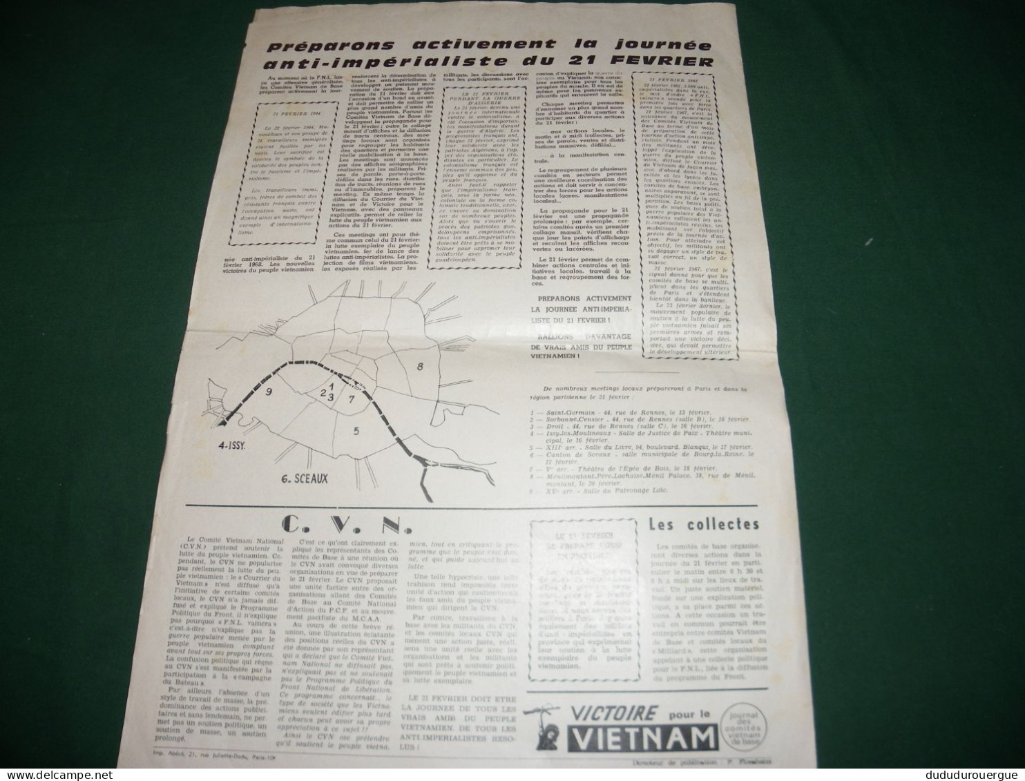 GUERRE DU VIETNAM : " VICTOIRE POUR LE VIETNAM " JOURNAL DES COMITES VIETNAM DE BASE , LE N ° 5 SPECIAL 21 FEVRIER - 1950 - Nu