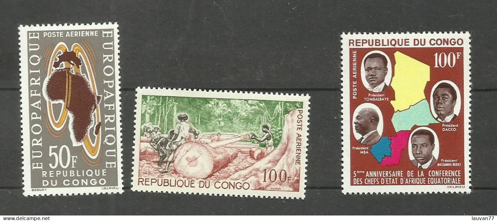 CONGO POSTE AERIENNE N°14, 18, 19 Neufs** Cote 4.90€ - Mint/hinged