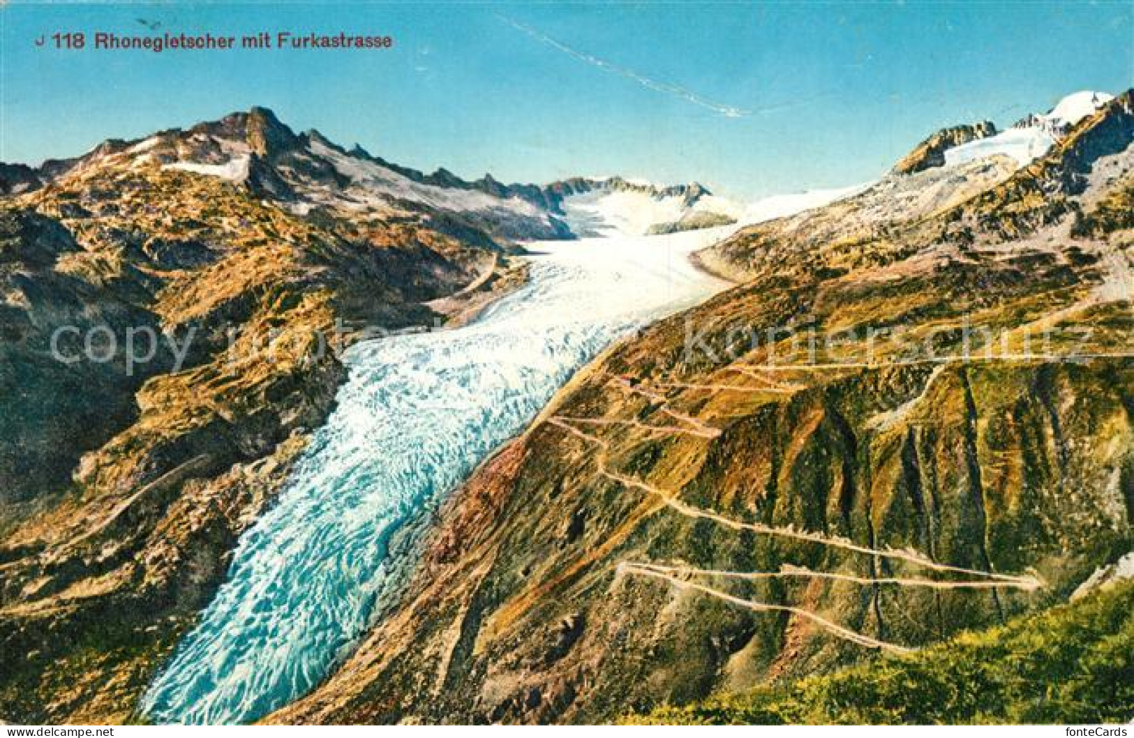13304077 Rhonegletscher Glacier Du Rhone Mit Furkastrasse Rhonegletscher Glacier - Andere & Zonder Classificatie