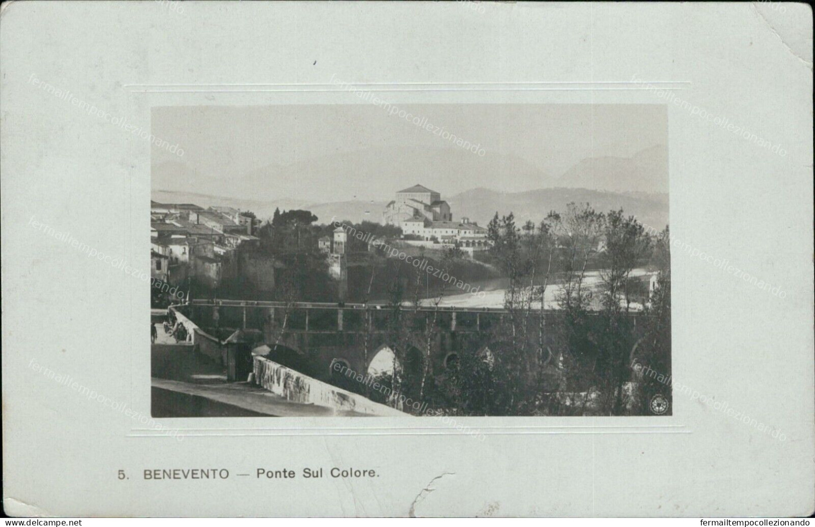 Cr145 Cartolina Fotografica  Benevento Citta'  Ponte Sul Calore 1917 - Benevento