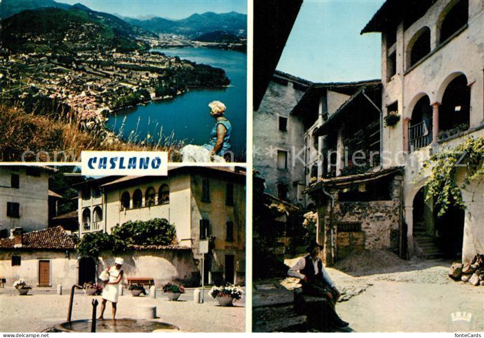 13302529 Caslano Panorama Lago Di Lugano Dorfmotive Brunnen Caslano - Andere & Zonder Classificatie