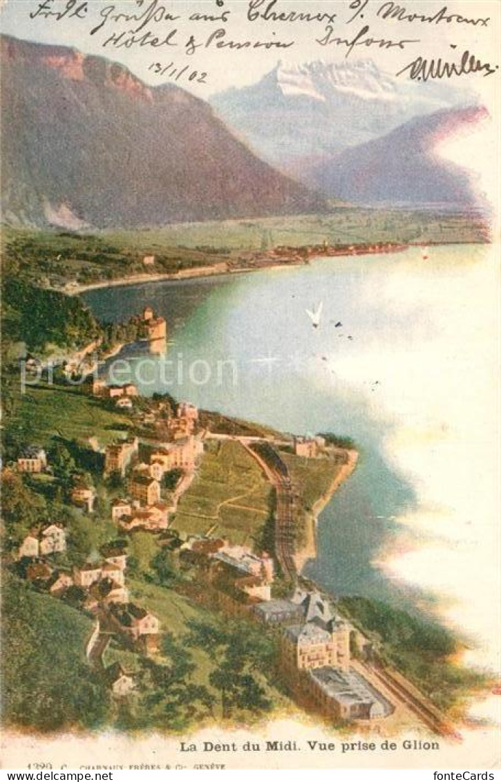 13301927 Glion Panorama Lac Leman Et Les Dents Du Midi Glion - Andere & Zonder Classificatie
