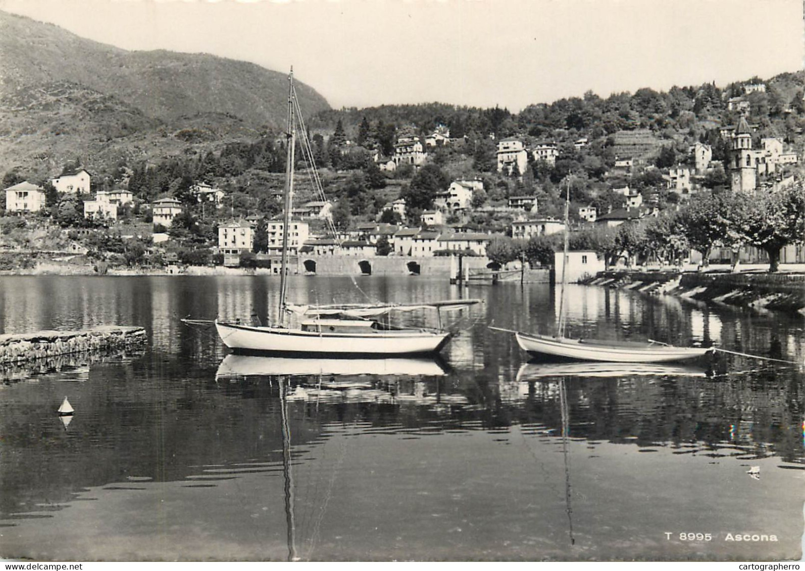 Postcard Switzerland Ascona Sailing Vessel - Other & Unclassified