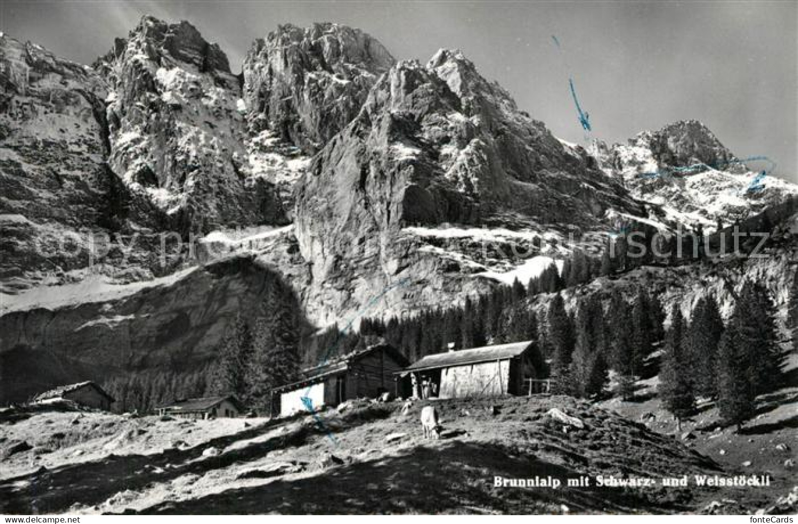 13301587 Unterschaechen Brunnialp Mit Schwarzstoeckli Und Weisstoeckli Alpen Unt - Andere & Zonder Classificatie