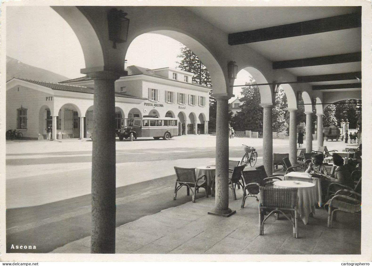 Postcard Switzerland Ascona Bus Station - Other & Unclassified