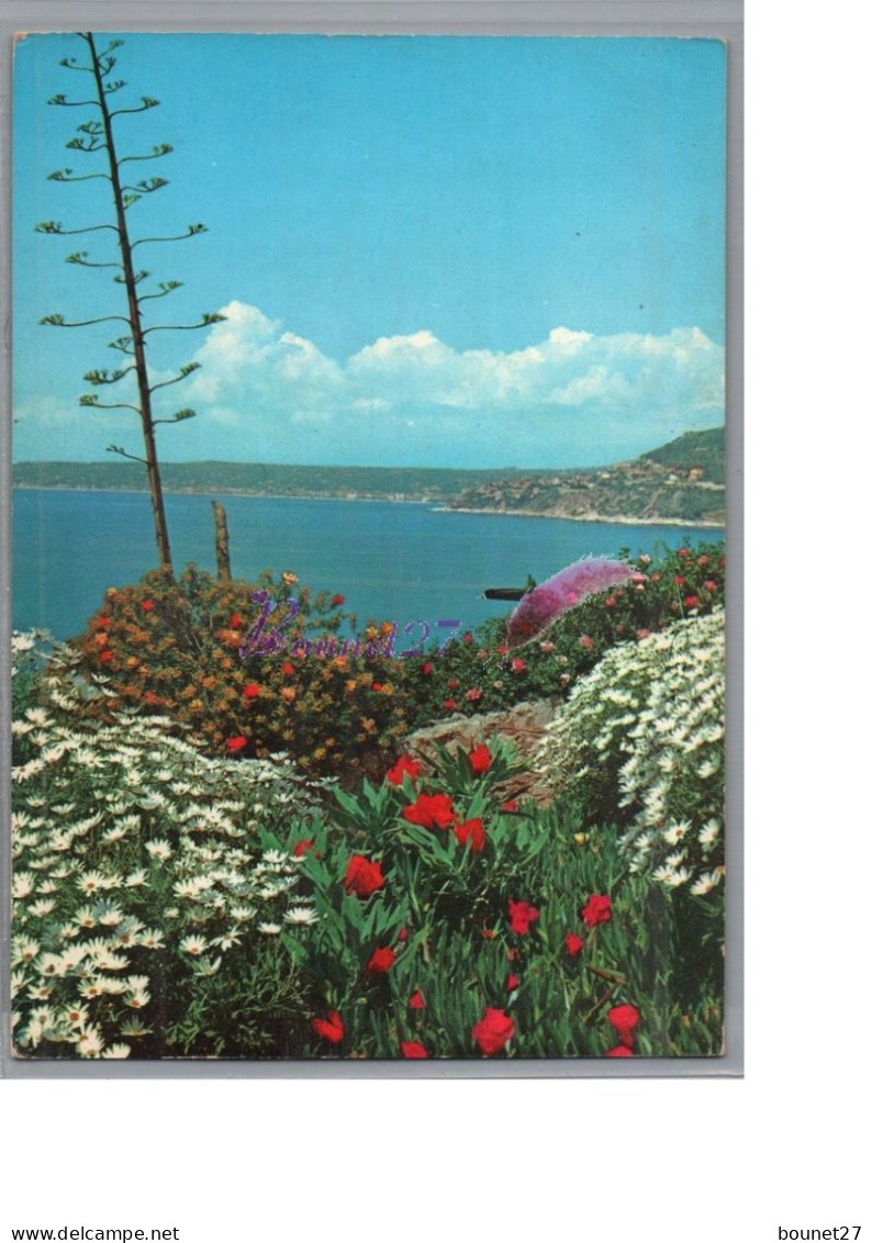 COTE D'AZUR 06 - Jardin Fleuri échappée Sur La Mer Dans Le Fond La Baie Des Anges à Nice 1961 - Altri & Non Classificati