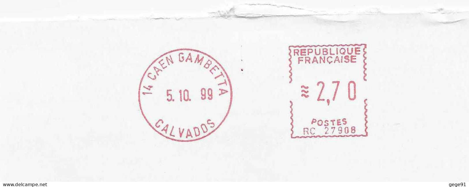 Ema Neopost RC - Caen Gambetta - Enveloppe Entière - EMA (Print Machine)