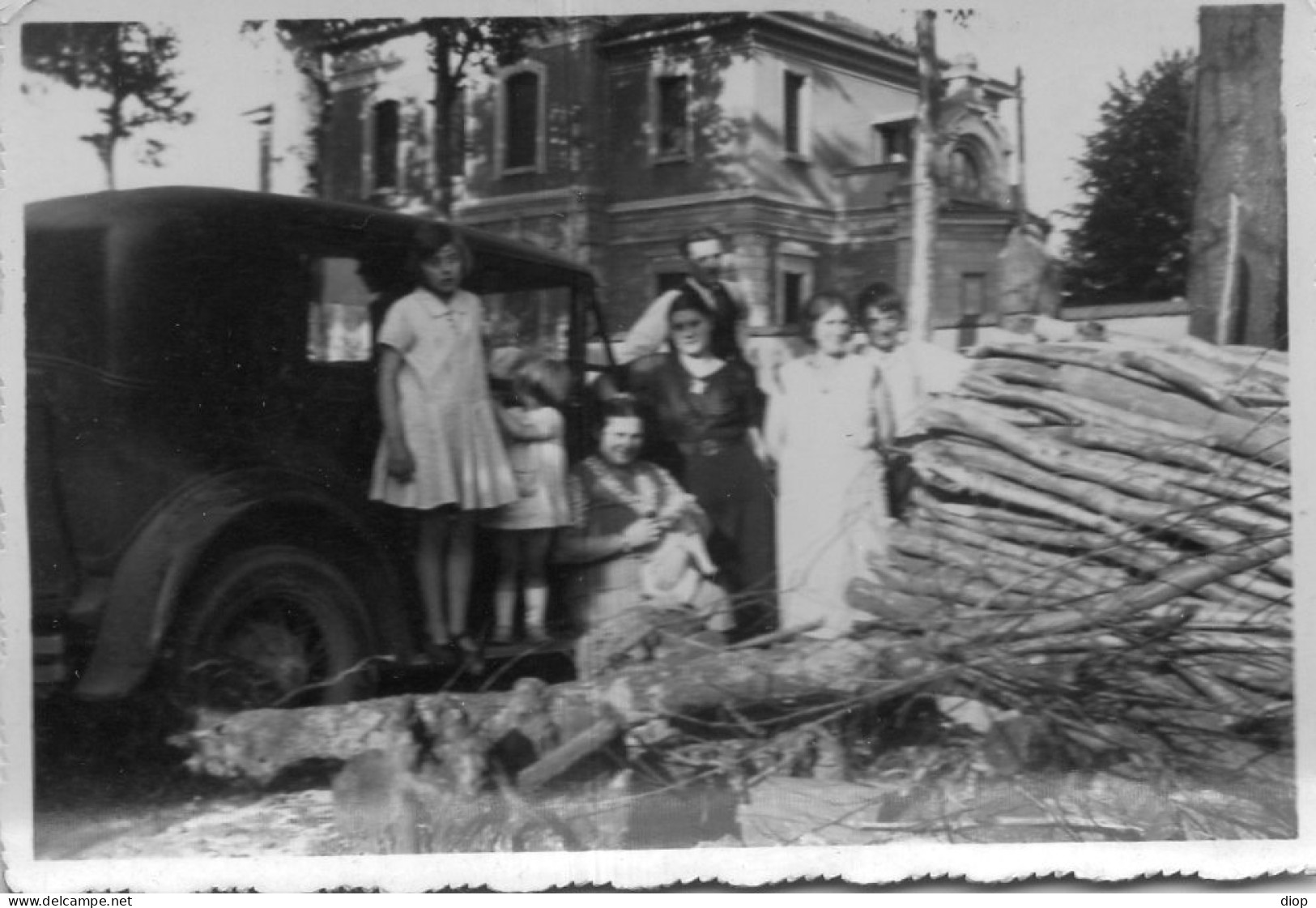 Photo Vintage Paris Snap Shop-famille Family Bois Wood Voiture Car - Auto's