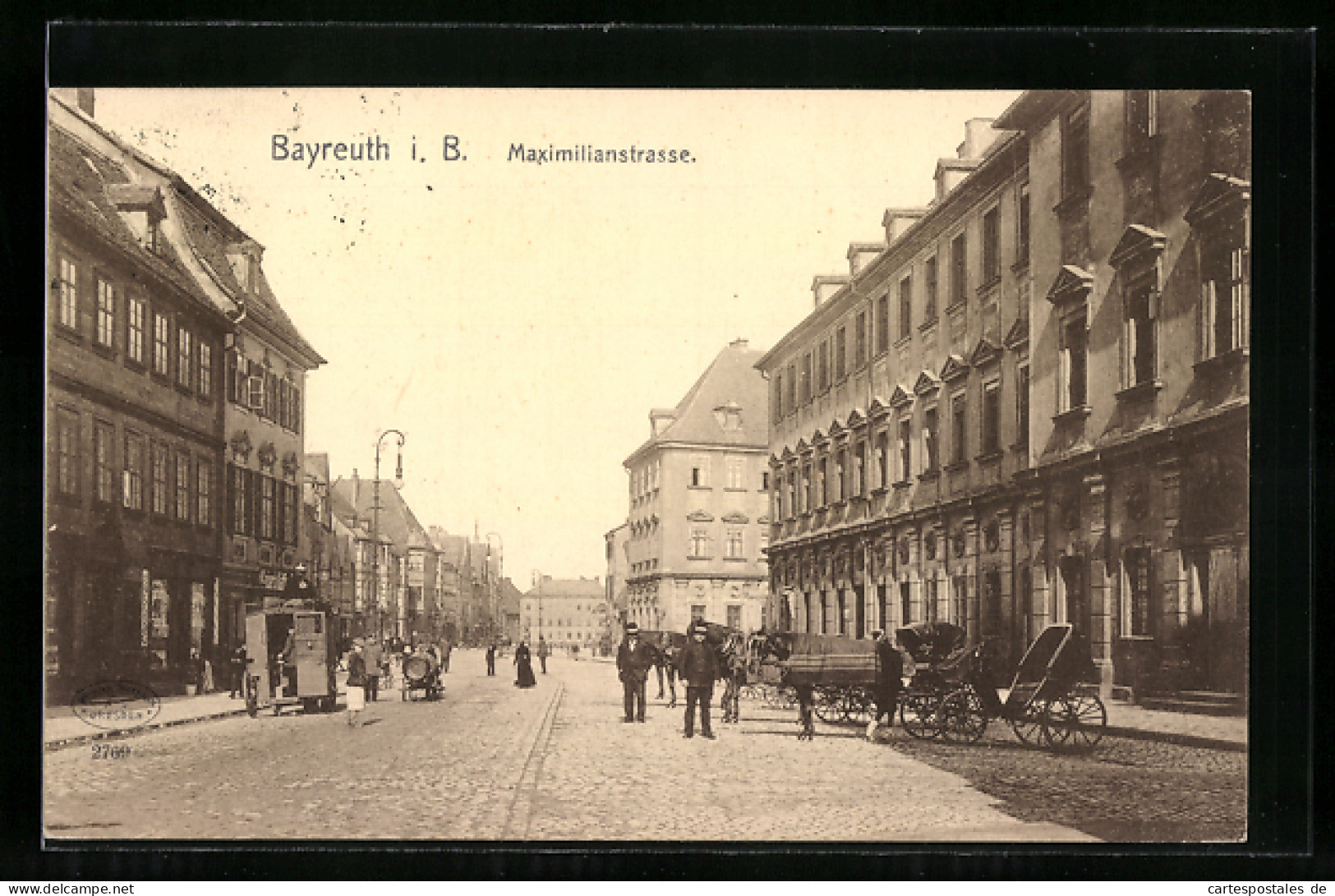 AK Bayreuth I. B., Maximilianstrasse Mit Passanten Und Kutschen  - Bayreuth