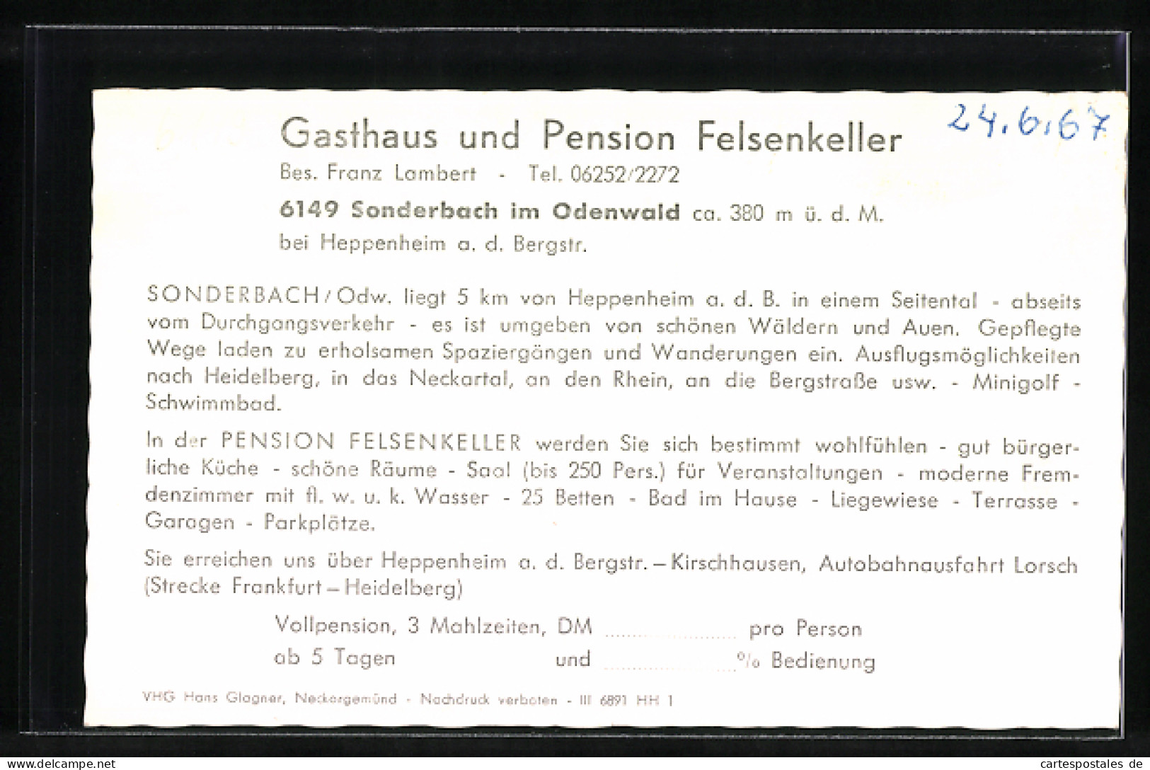 AK Sonderbach Im Odenwald, Drei Ansichten Vom Gasthaus Und Pension Felsenkeller  - Odenwald