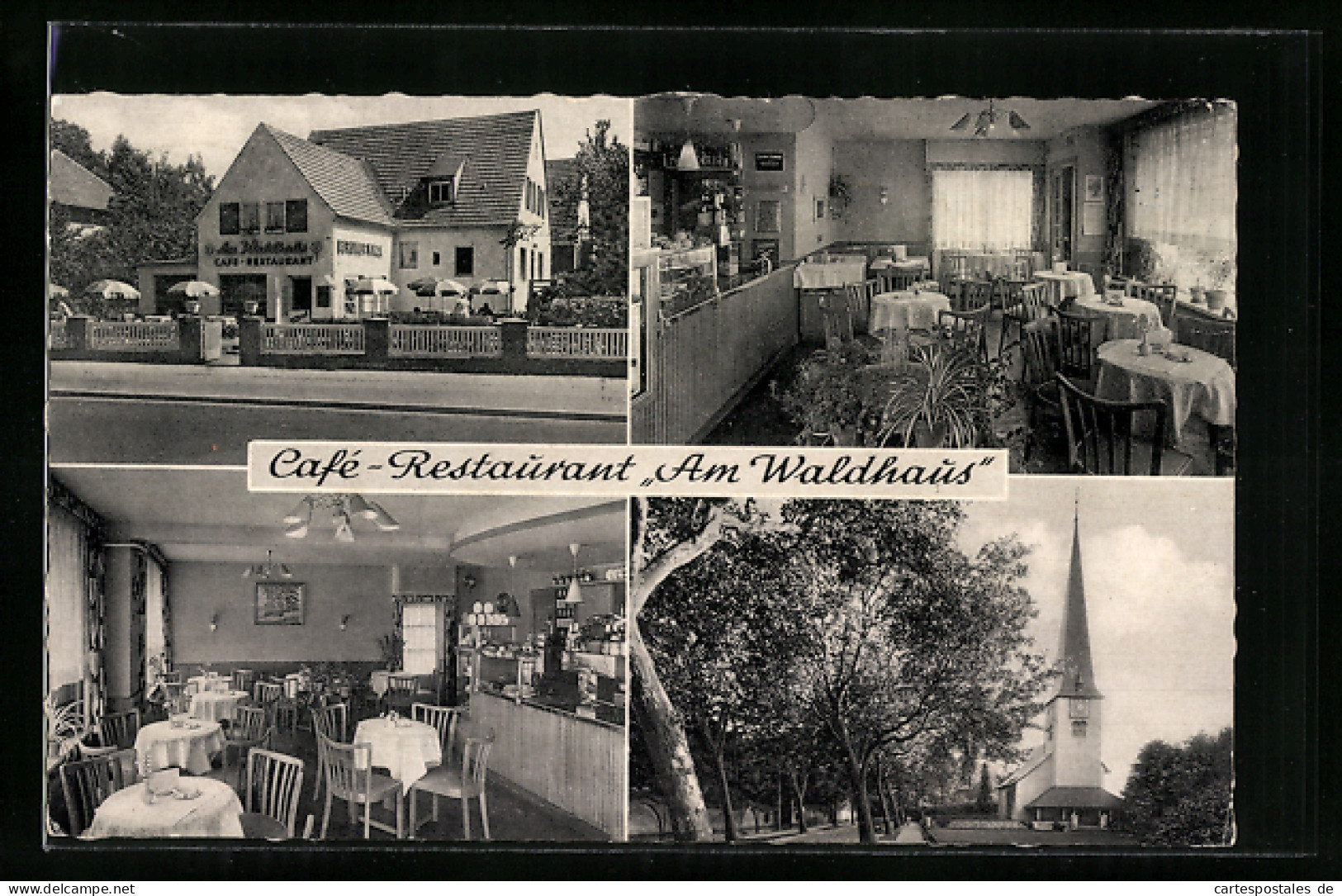 AK Berlin-Nikolassee, Cafe-Restaurant Am Waldhaus H. U. A. Kurczewski, Am Waldhaus 2  - Zehlendorf