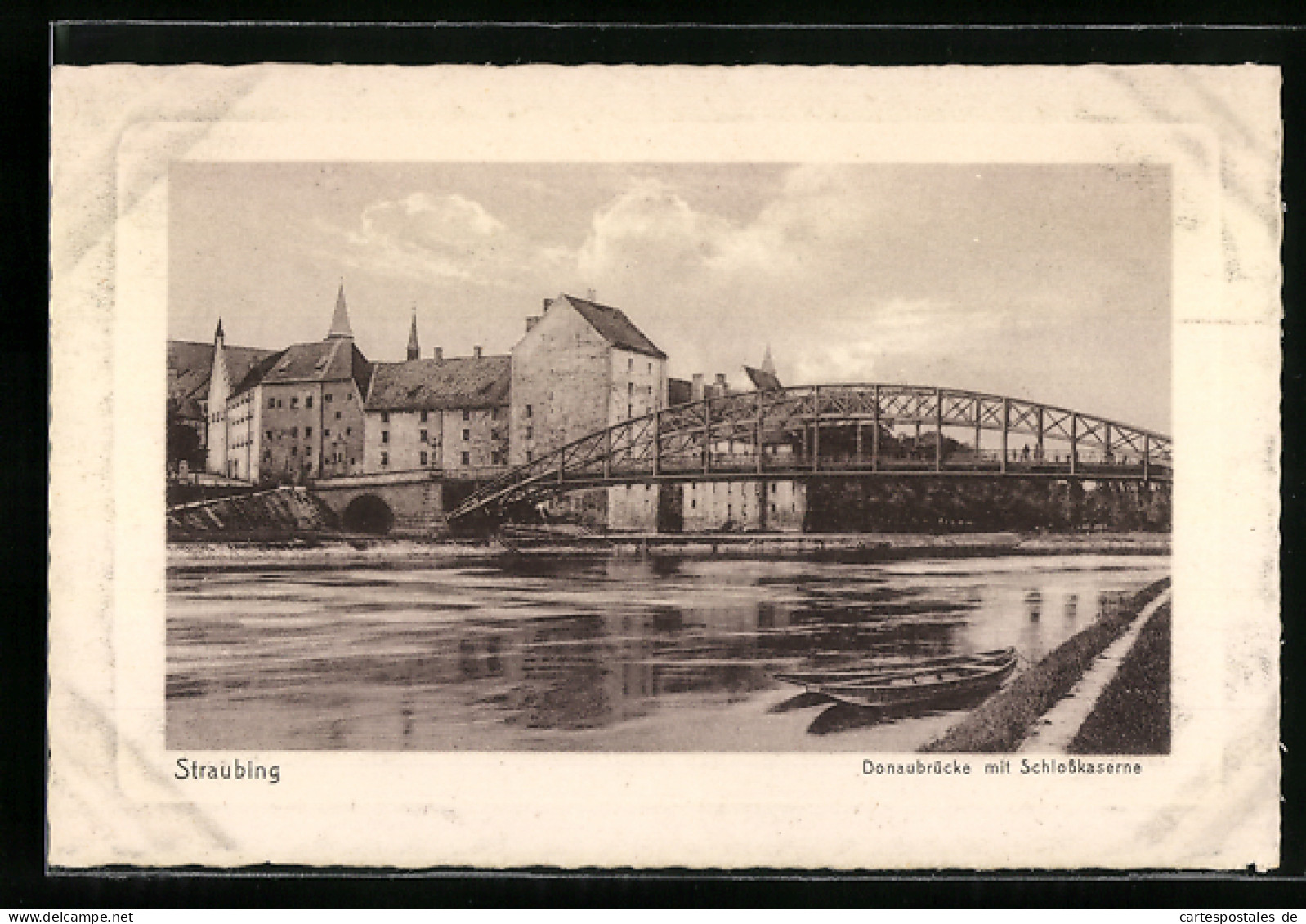 AK Straubing, Donaubrücke Mit Schlosskaserne  - Straubing