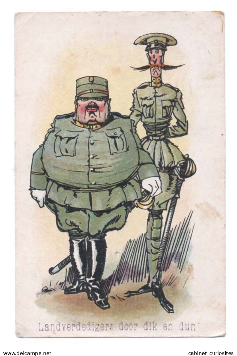 Landverdedigers Door Dik En Dun ! - 1919 - Nederland - Pays-Bas - Défenseurs Du Pays Contre Vents Et Marées - Satirique - Weltkrieg 1914-18
