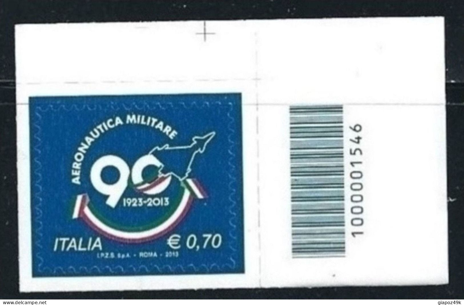 ● ITALIA 2013 ֍  AERONAUTICA MILITARE ֍ CODICE A BARRE ● Il Più RARO Fino Al 2013 ● Singolo ** ● - Códigos De Barras