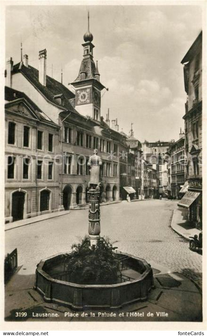 13298719 Lausanne VD Place De La Palude Fontaine Hotel De Ville Lausanne VD - Autres & Non Classés