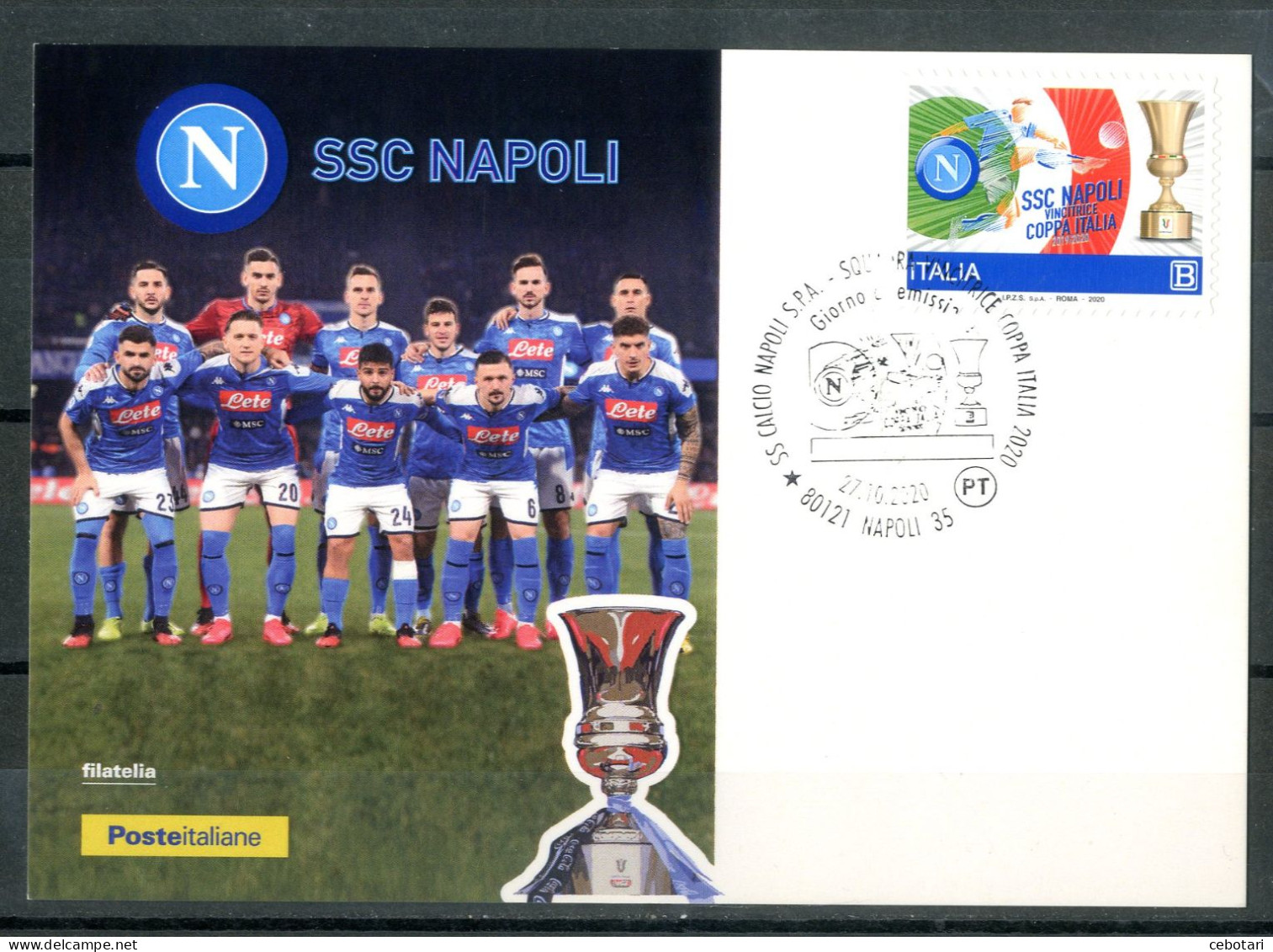 ITALIA / ITALY 2020 - SSC Napoli Vincitrice Coppa Italia 2019/2020 - Maximum Card. - Famous Clubs