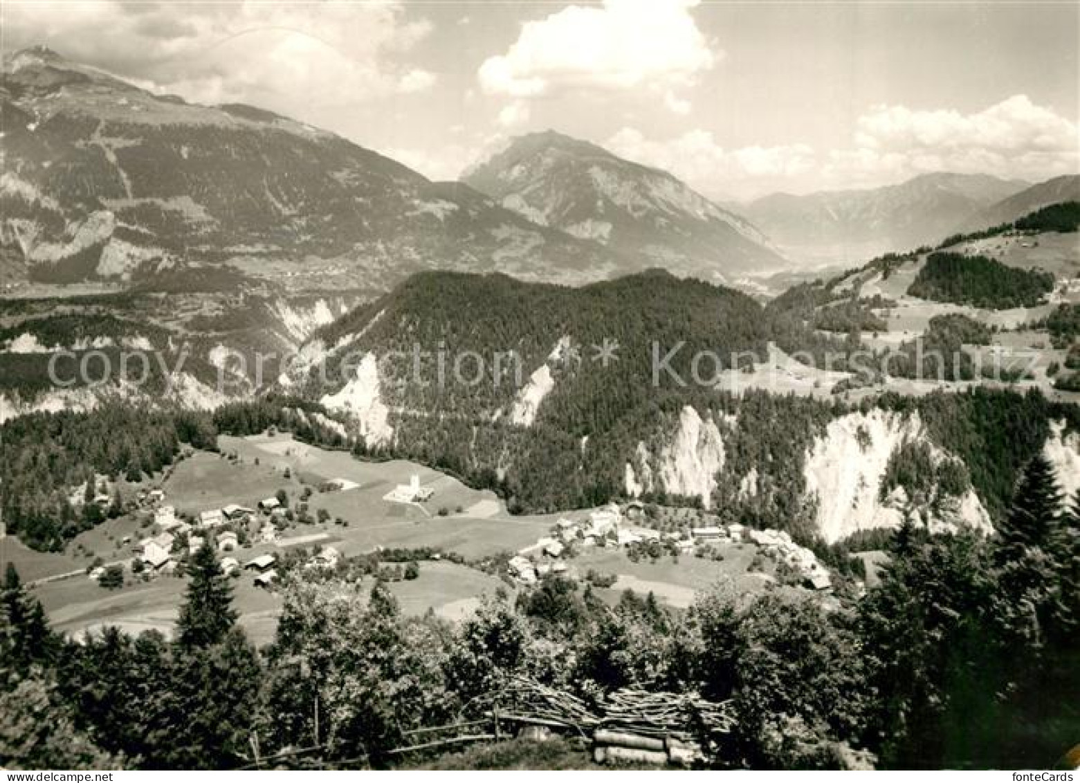 13297389 Versam Blick Gegen Calanda Und Churer Rheintal Versam - Sonstige & Ohne Zuordnung