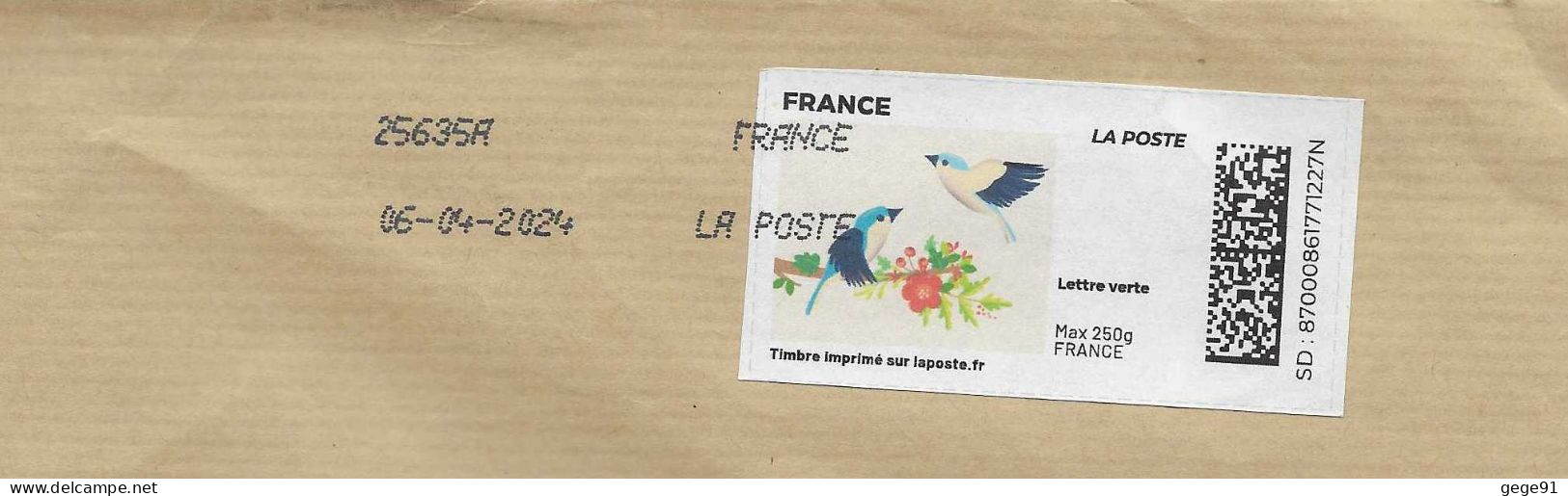 Montimbrenligne _ Affranchissement Par Internet - Oiseaux - Mésanges - Enveloppe Entière - Printable Stamps (Montimbrenligne)