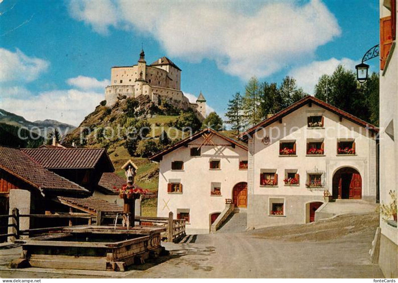 13295179 Tarasp Schloss Tarasp Dorfmotiv Tarasp - Autres & Non Classés