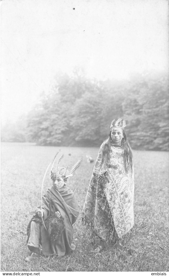 57 MARDIGNY LORRY 1913 - Carte Photo Des Enfants Du Château De Mardigny, Déguisés En Peaux Rouges - Andere & Zonder Classificatie