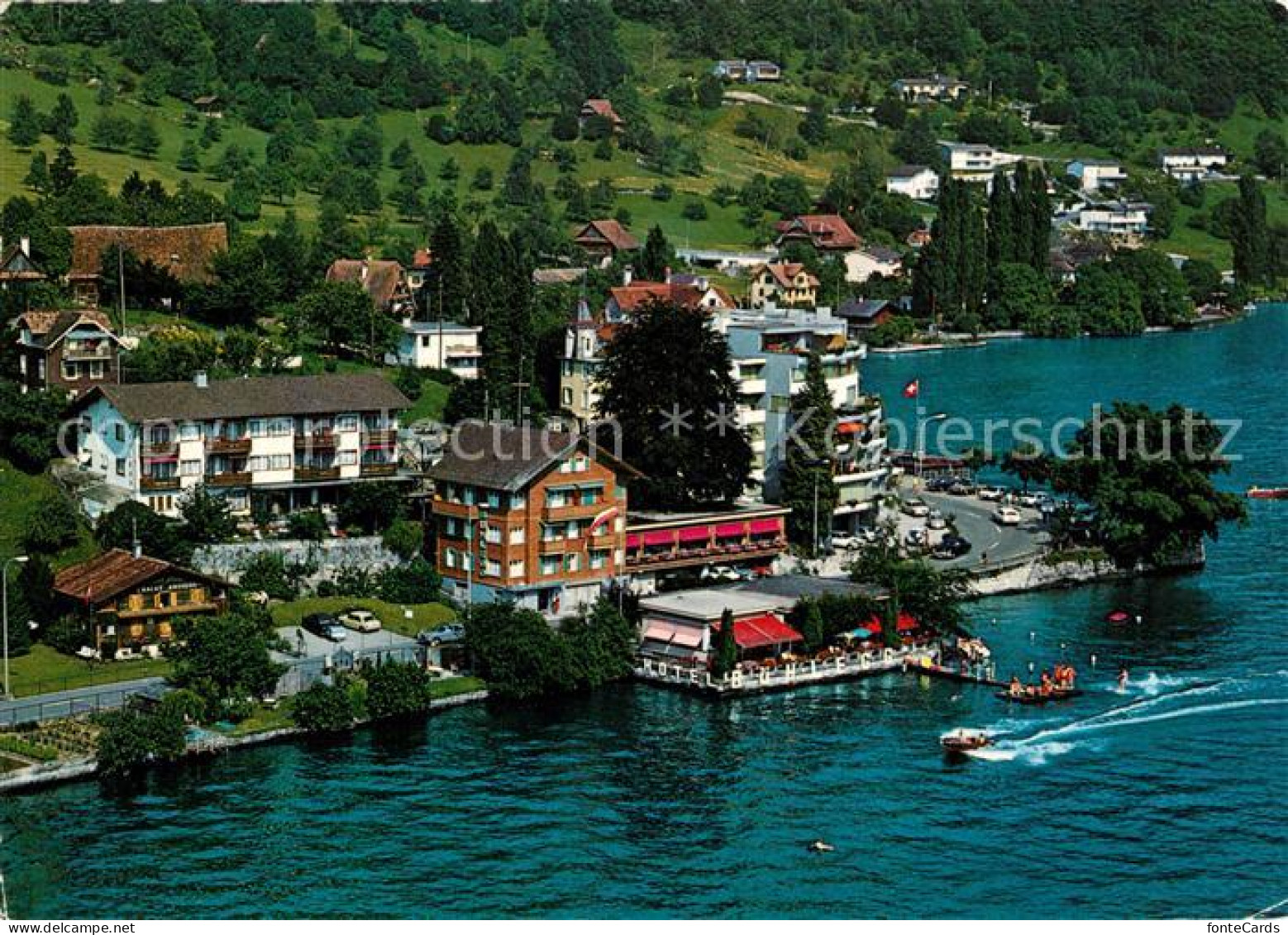 13291519 Weggis Vierwaldstaettersee Fliegeraufnahme Hotel Und See-Restaurant Bue - Autres & Non Classés