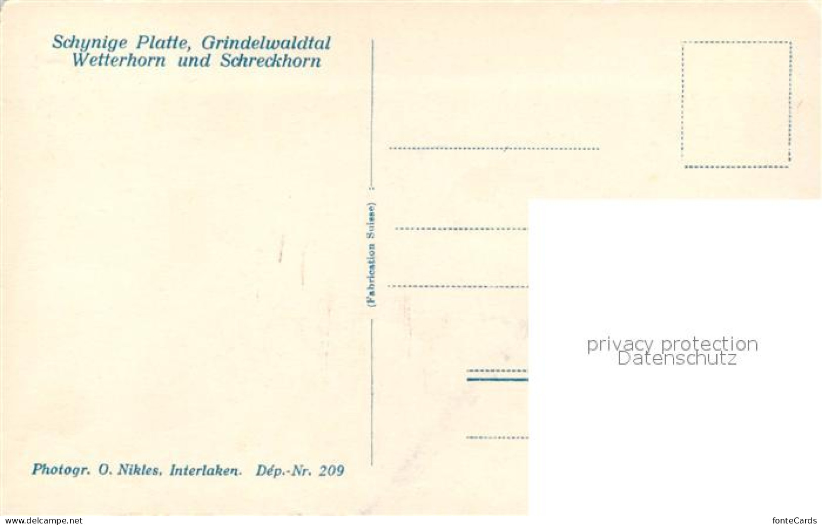 13283797 Grindelwald Schynige Platte Wetterhorn Schreckhorn Grindelwald - Sonstige & Ohne Zuordnung