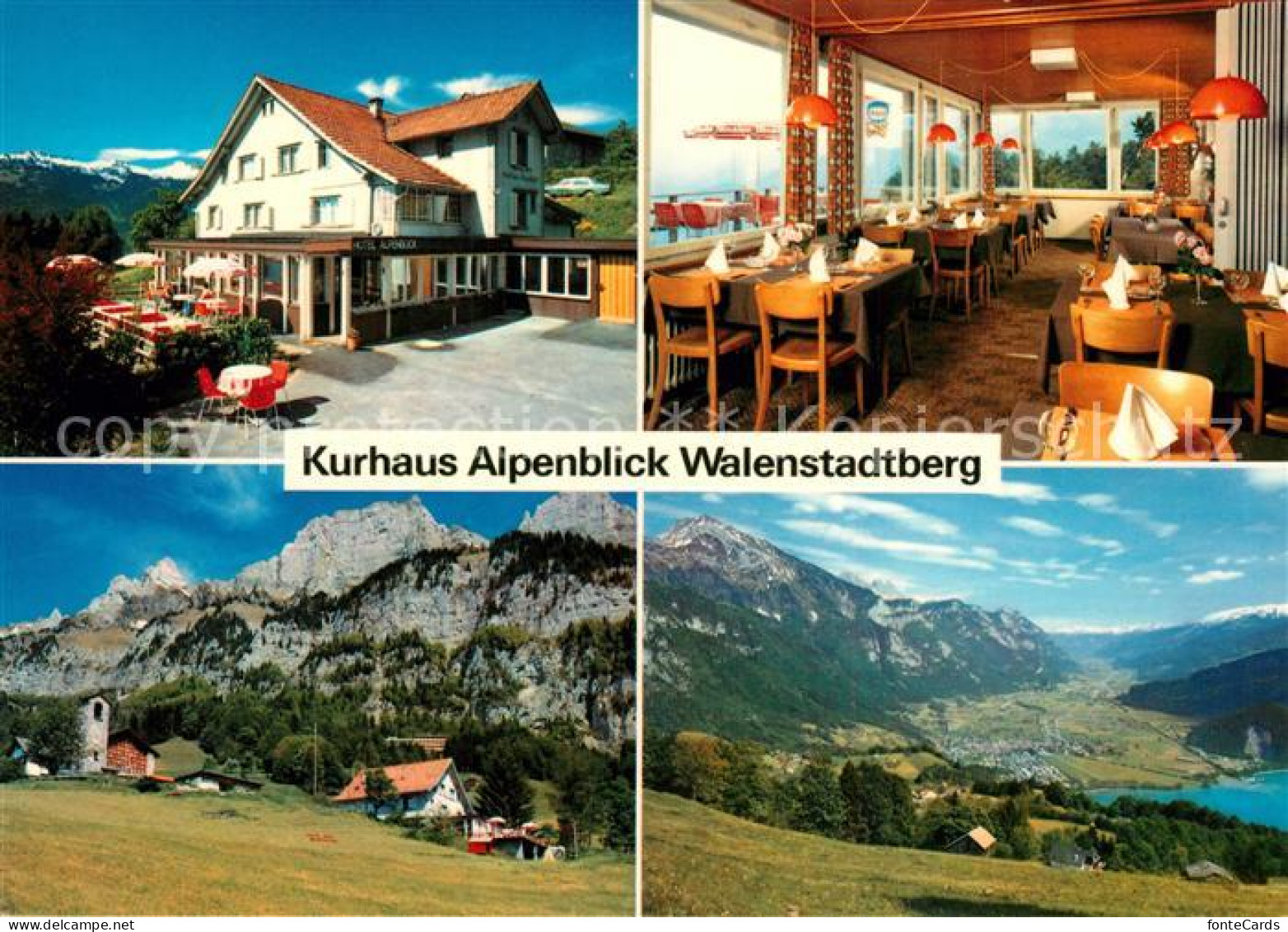 13281779 Walenstadtberg Kurhaus Alpenblick Gastraum Panorama Walenstadtberg - Andere & Zonder Classificatie