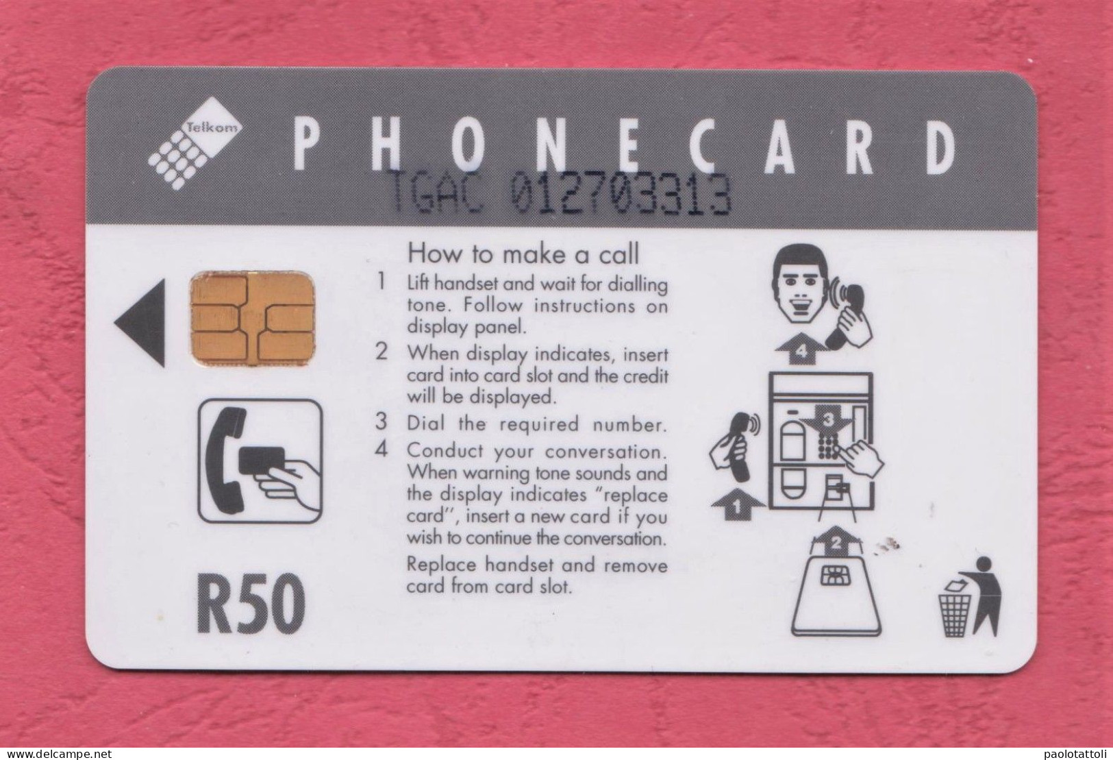 South Africa, Sud Africa- Used Phone Card With Chip By 50 & 100ands, Telkom. The Card That Gets You Talking. - Afrique Du Sud