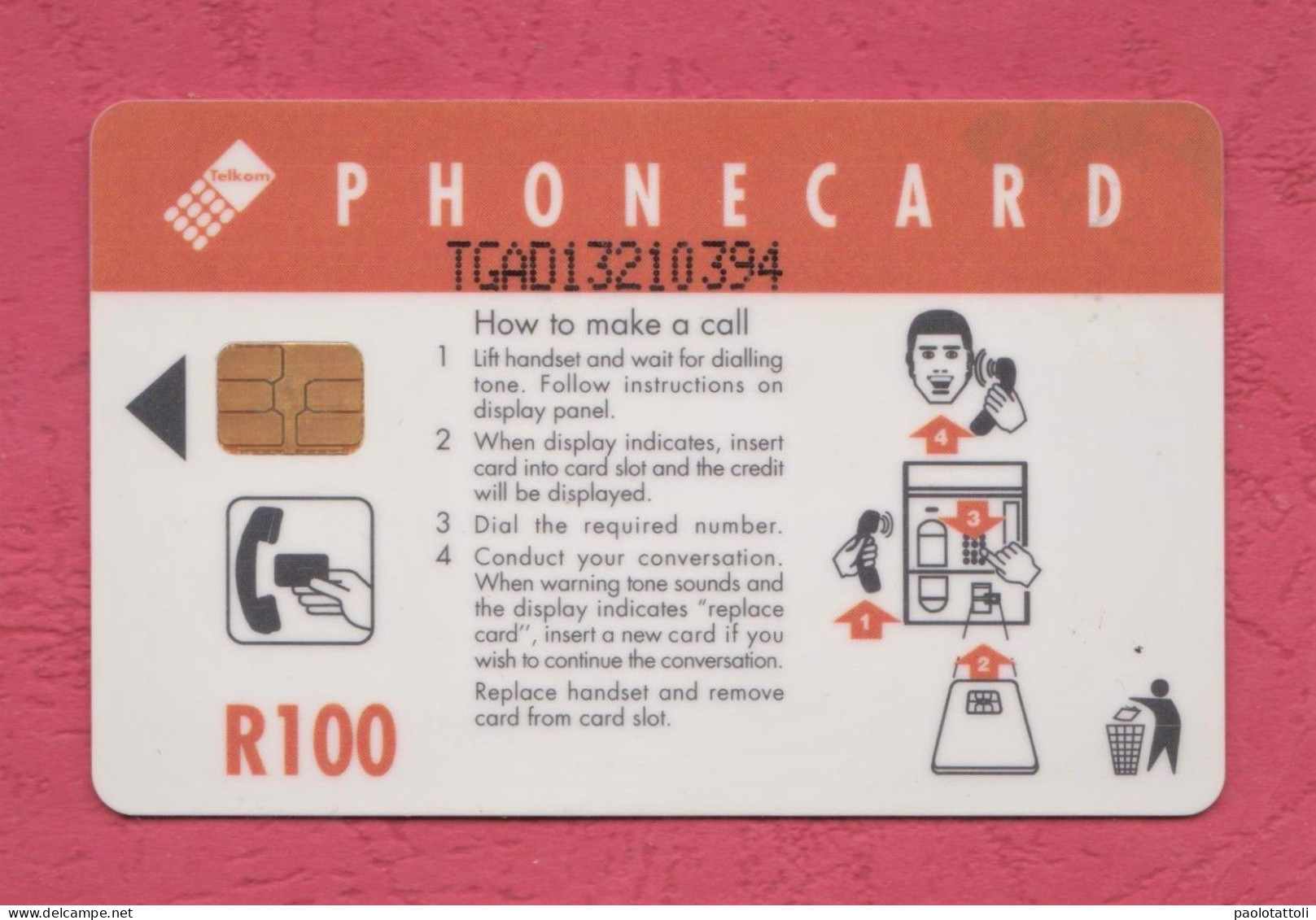 South Africa, Sud Africa- Used Phone Card With Chip By 50 & 100ands, Telkom. The Card That Gets You Talking. - Sudafrica