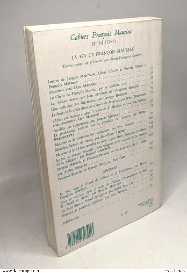Cahiers Numéro 14 / François Mauriac - Autres & Non Classés