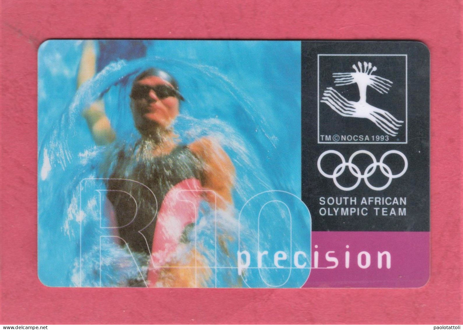 South Africa, Sud Africa- Used Phone Card With Hip By 10R-Telkom- Precision, South Africa Olympic Team. - Afrique Du Sud