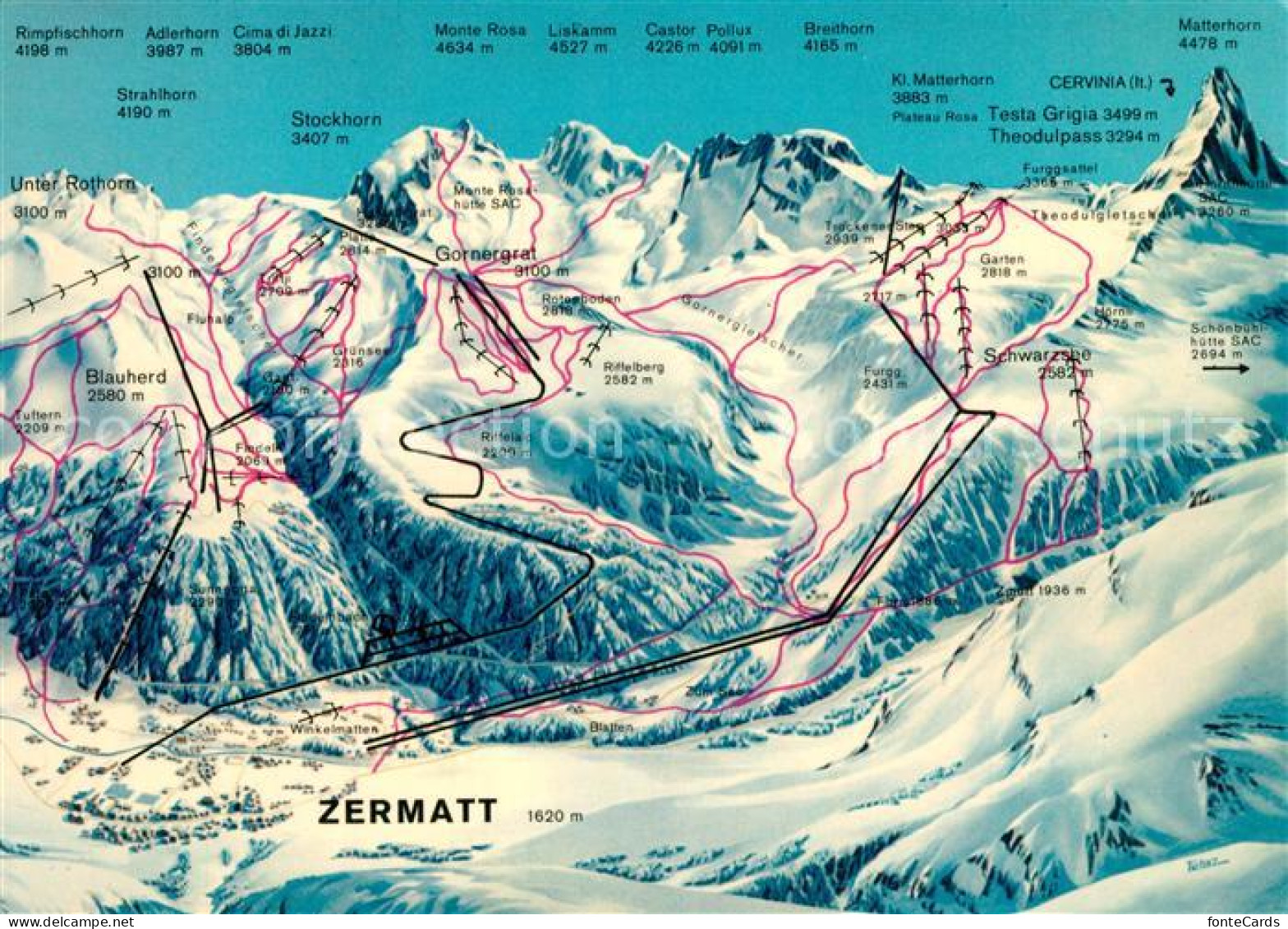 13268799 Zermatt VS Pistenplan Zermatt VS - Other & Unclassified