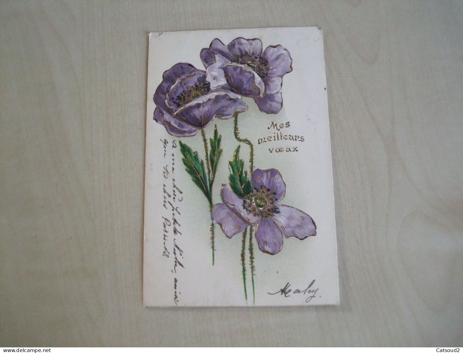 Carte Postale Ancienne En Relief 1905MES MEILLEURS VOEUX Renoncules - Nouvel An