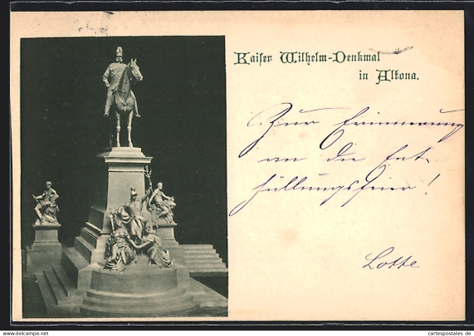 AK Hamburg-Altona, Kaiser Wilhelm-Denkmal  - Altona