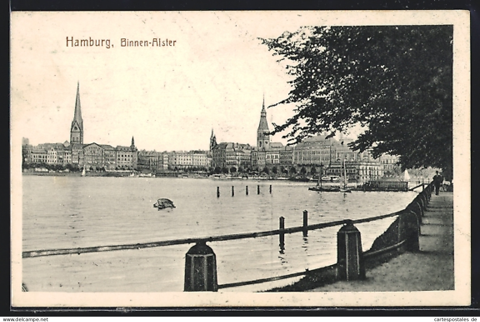 AK Hamburg, An Der Binnen-Alster  - Mitte