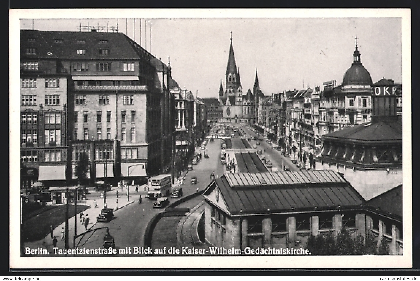 AK Berlin-Charlottenburg, Tauentzienstrasse Mit Kaiser-Wilhelm-Gedächtniskirche  - Charlottenburg