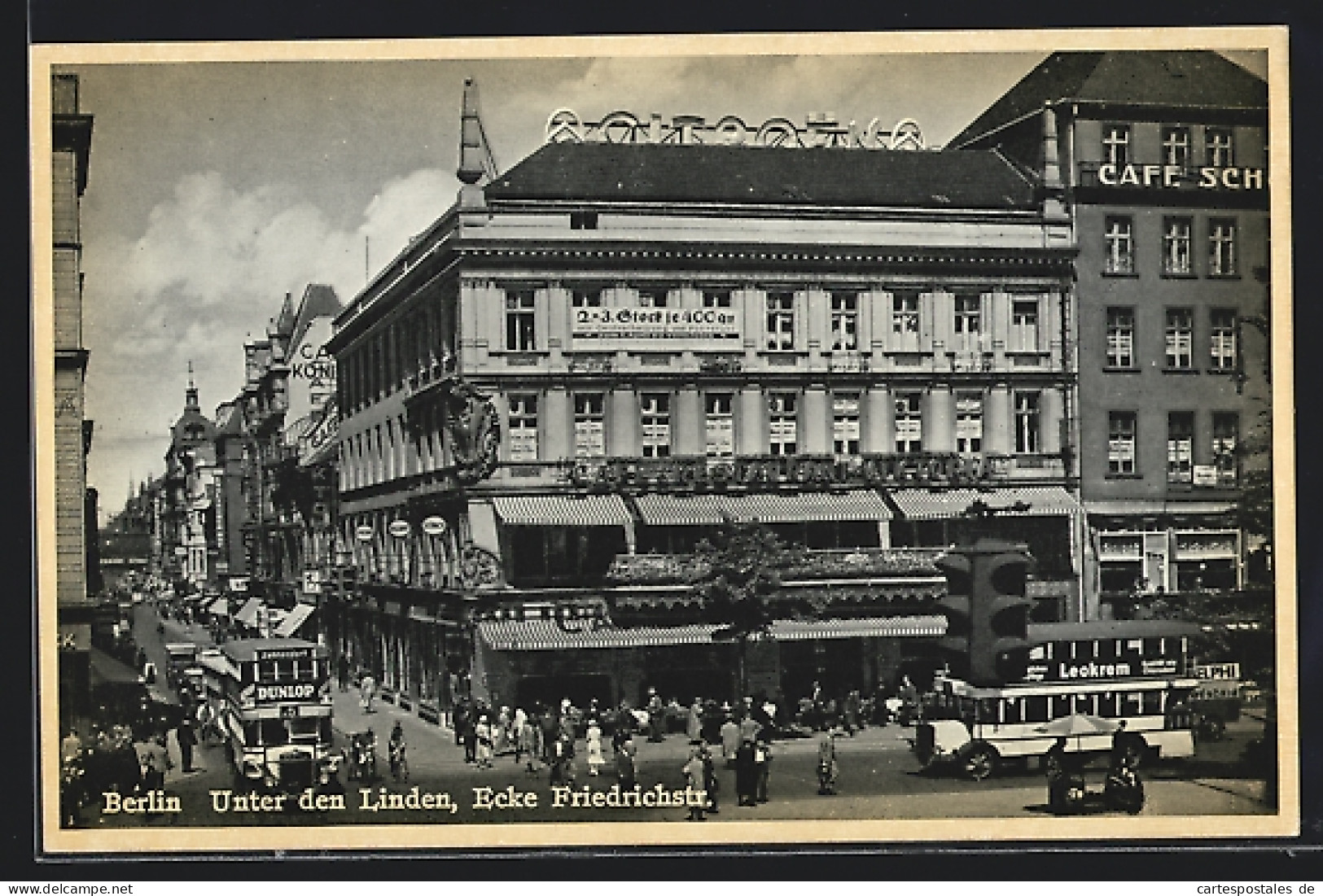 AK Berlin, Unter Den Linden, Ecke Friedrichstr., Cafe-Restaurant Viktoria  - Mitte