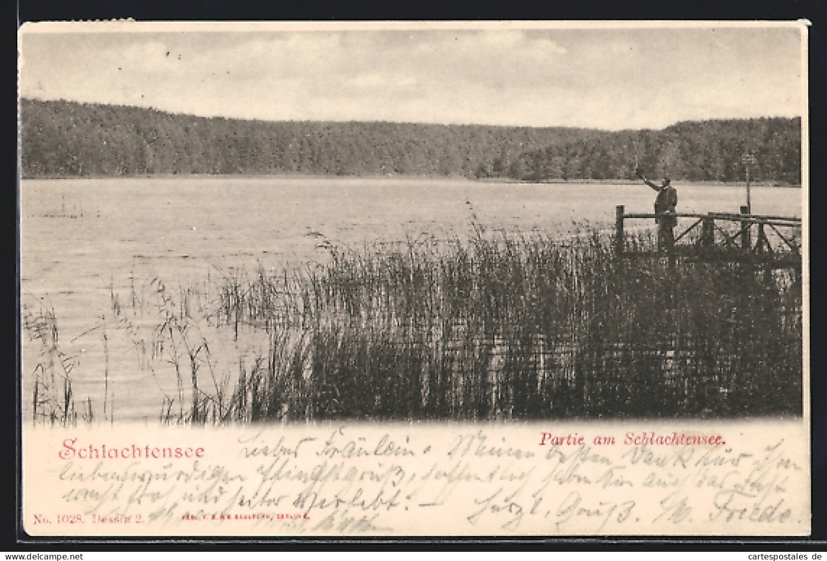 AK Berlin-Schlachtensee, Uferpartie Mit Mann Am Pier  - Zehlendorf