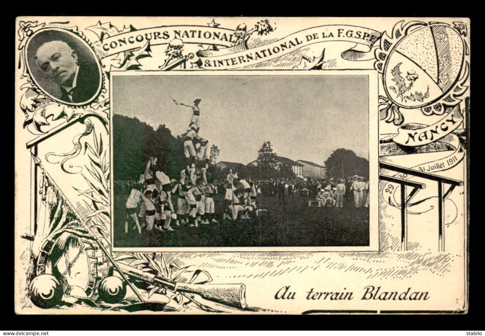 54 - NANCY - CONCOURS INTERNATIONAL DE LA F.G.S.P.E. 31 JUILLET 1911 - AU TERRAIN BLANDAN - Nancy