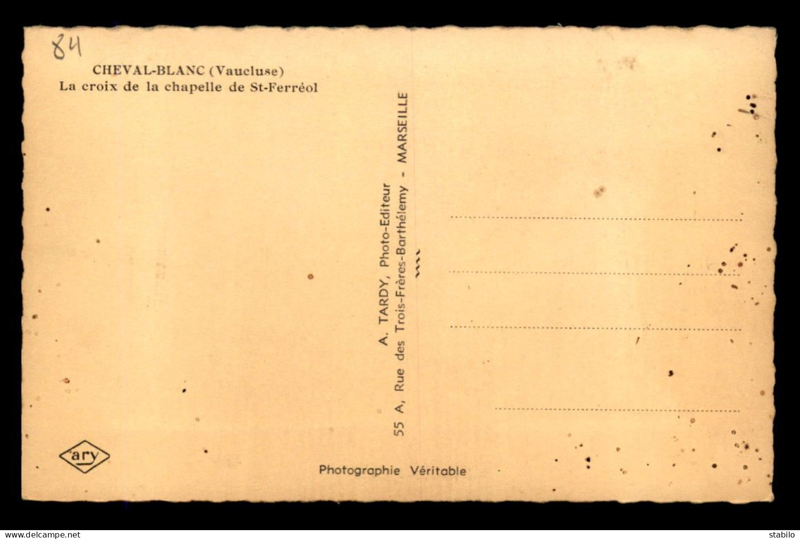 84 - CHEVAL-BLANC - LA CROIX DE LA CHAPELLE DE ST-FERREOL - Other & Unclassified