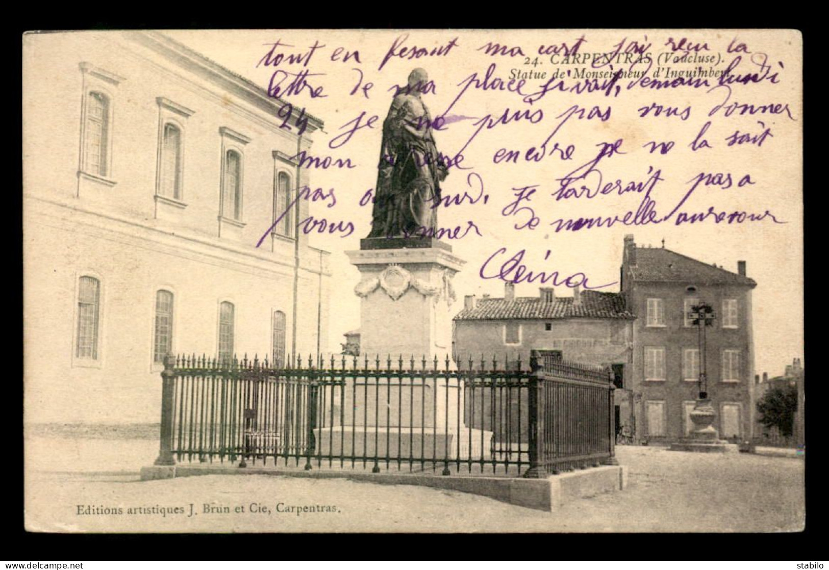 84 - CARPENTRAS - STATUE DE MONSEIGNEUR D'INGUIMBERT - Carpentras