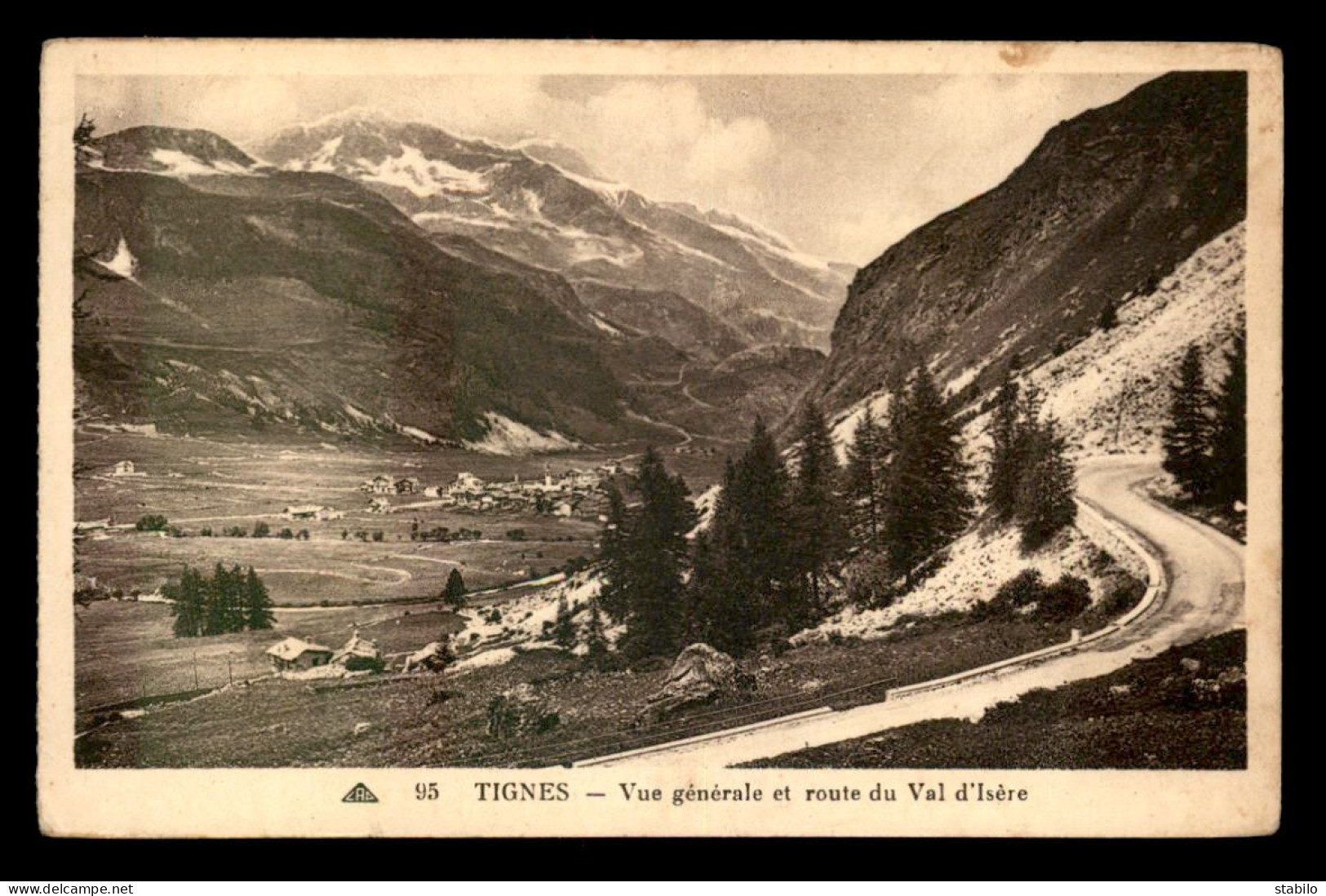 73 - TIGNES - VUE GENERALE ET ROUTE DU VAL D'ISERE - Other & Unclassified