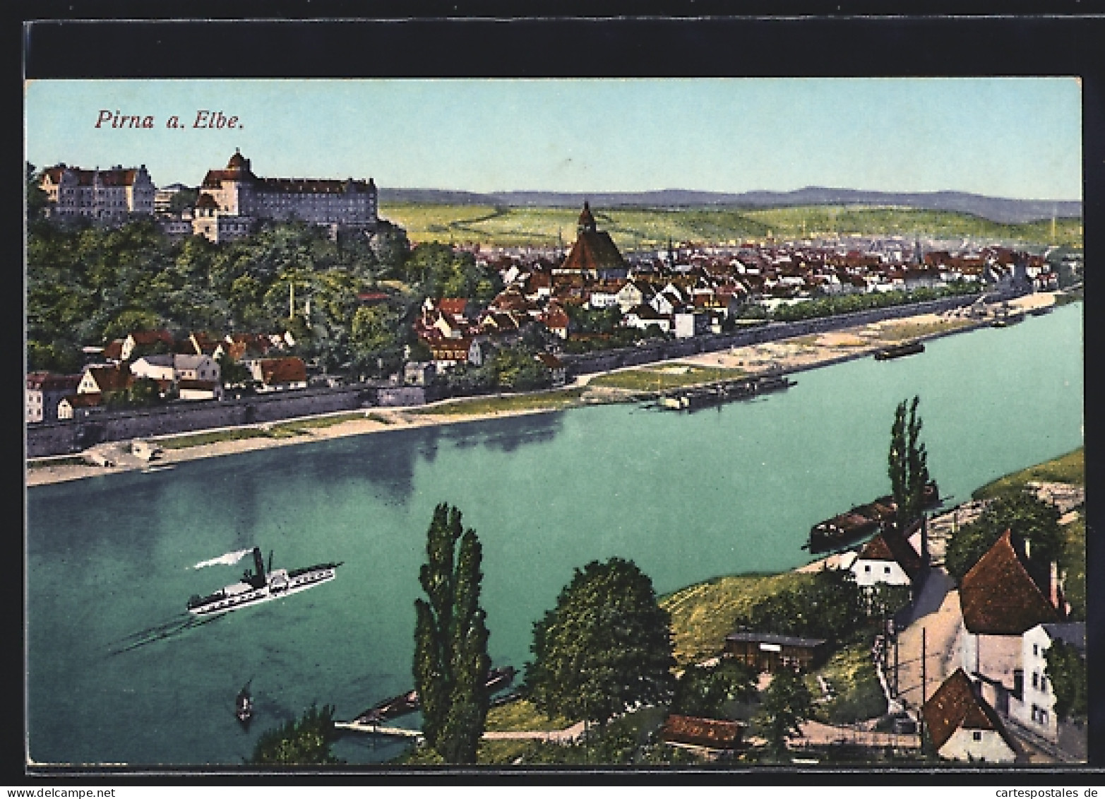 AK Pirna, Gesamtansicht Mit Elbe  - Pirna