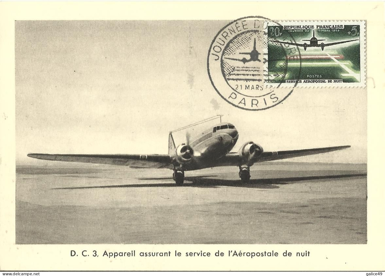 8446  Cartes Maximum - DC3 Aéropostale De Nuit - 1950-1959